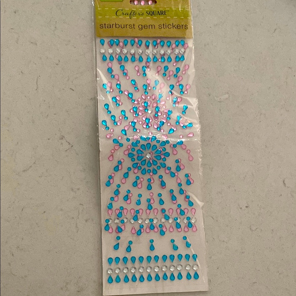 Starburst Gem Stickers in Blue and Pink